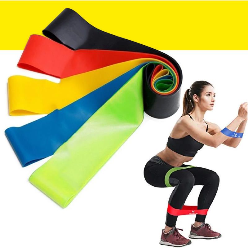 Set Bandas Elásticas De Resistencia X5 Ejercicio Fitness Gym